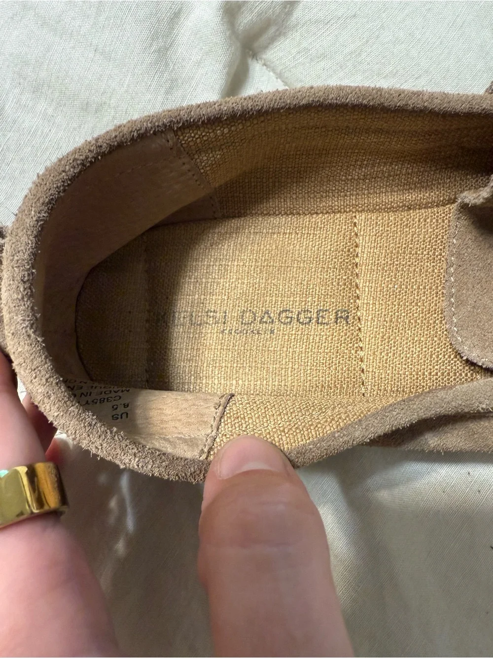 Kelsi Dagger Women’s Suede Penny Loafers in Taupe Brown size 8.5